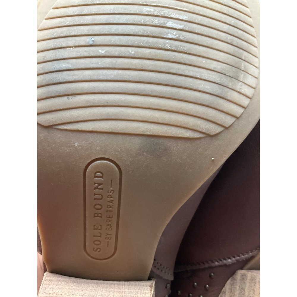 Sole Bound by baretraps Keelin leather open side ankle booties size 7 - Picture 6 of 11